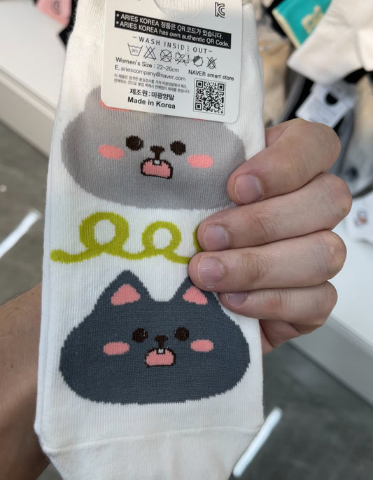 Cartoon Kitten Socks 🐈