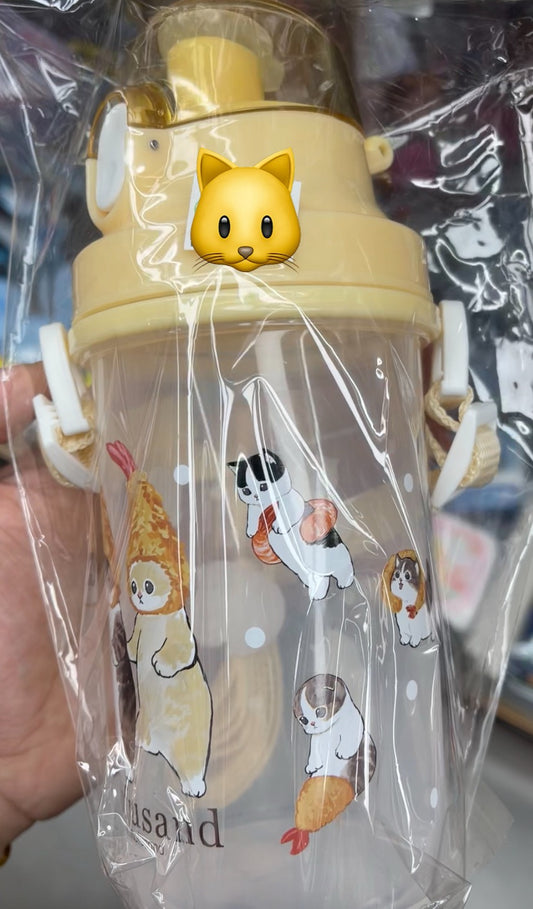 Plastic bottle with kitten designs 🐈‍⬛