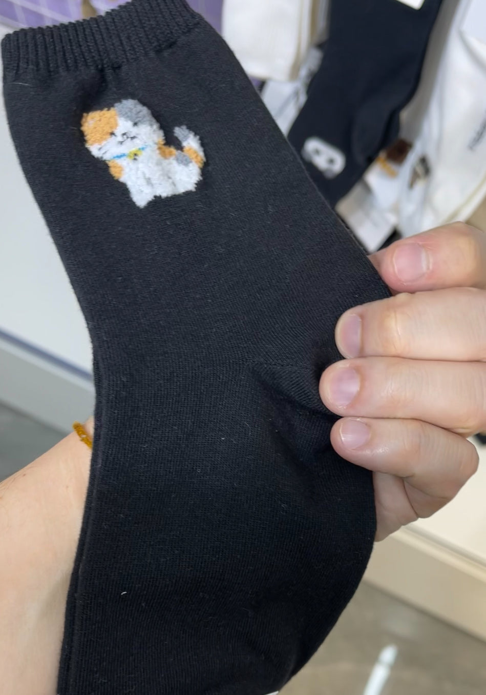 Kitten Embroidery Socks 🐈‍⬛