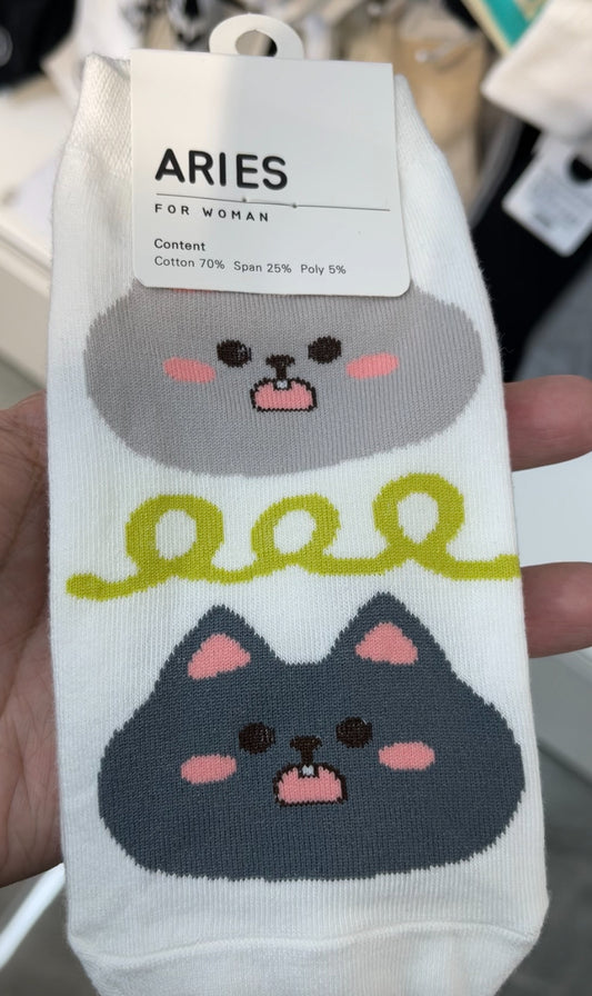 Cartoon Kitten Socks 🐈